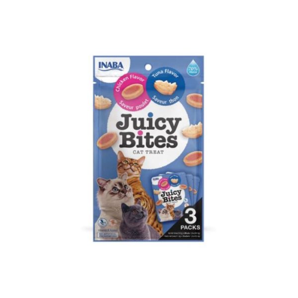 Juicy Bites es la deliciosa y saludable opción que tu gato estará encantado de probar. Estos bocados jugosos están especialmente diseñados para ofrecer a tu felino una experiencia de sabor única, combinando la calidad y la nutrición que merecen.