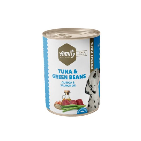 Lata Amity Atun Arbejas 400G es un alimento complementario húmedo para perros rico en atún que aporta proteínas, minerales y grasas de gran valor biológico. ALIMENTOS COMPLEMENTARIOS (PATÉ FRESCO) 