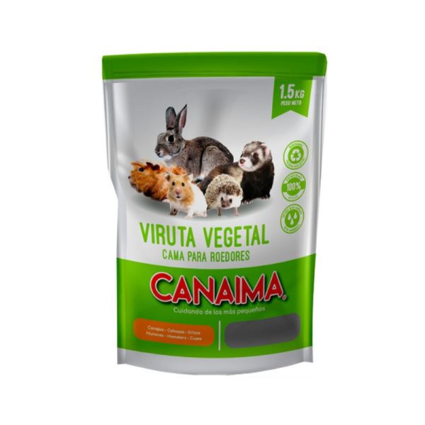 Viruta Vegetal Canaima es una viruta vegetal 100% natural a base de sustrato de choclo, que permite mantener un hábitat limpio y acogedor para su mascota. Controla olores de forma natural, sin aromatizantes. Formato de 1.5 KG