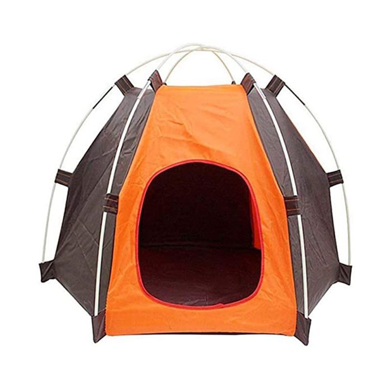 Carpa para Mascotas Pequeñas Naranja con Café