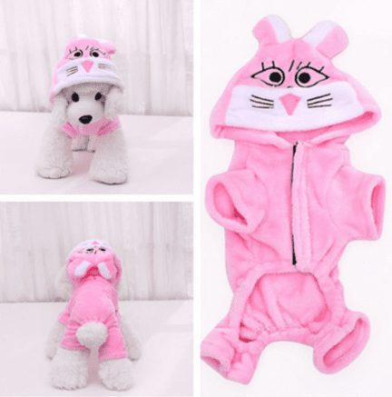 Pijama para perro de Conejo Plush Rosa