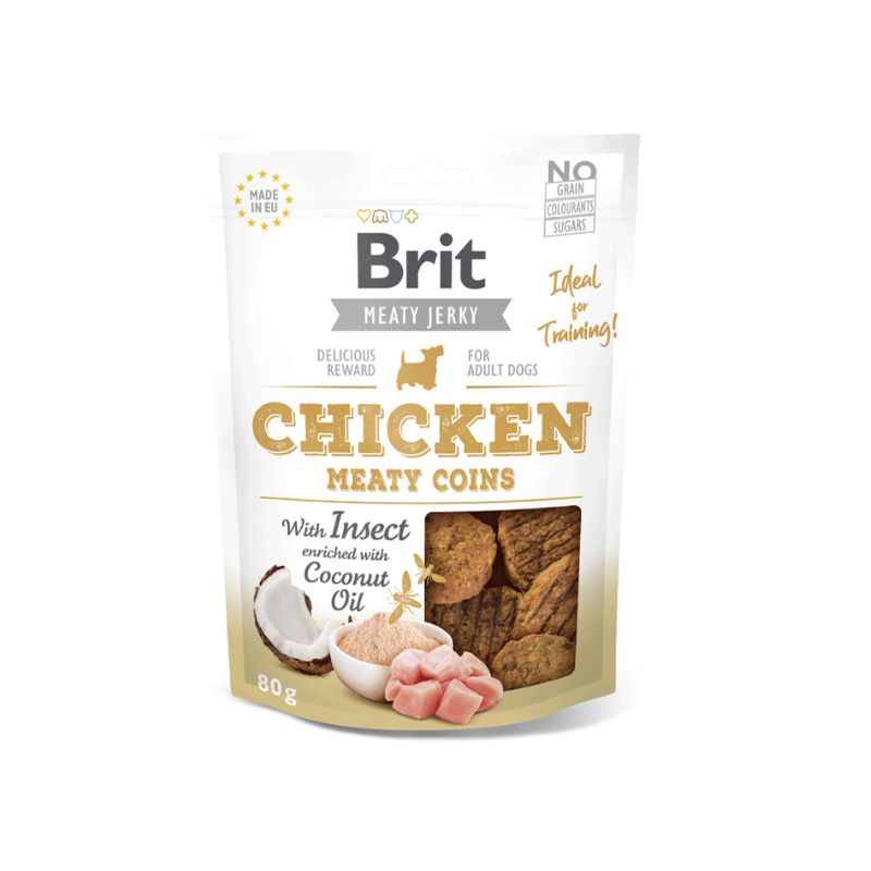 Brit Jerky Snack Chicken with Insect Meat Coins for Dogs