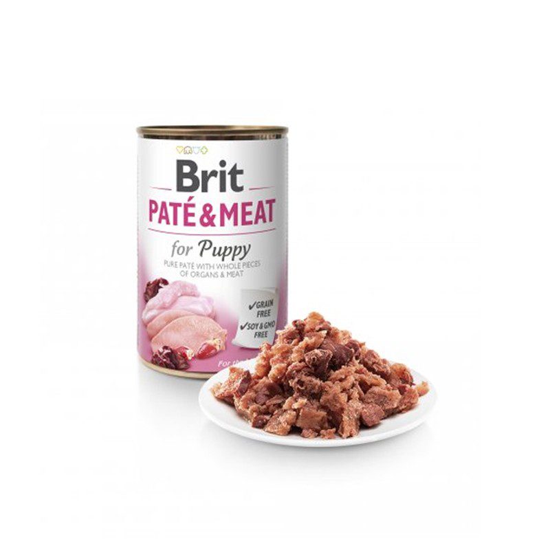 Brit Pate Meat Pollo y Pavo for Puppy Lata