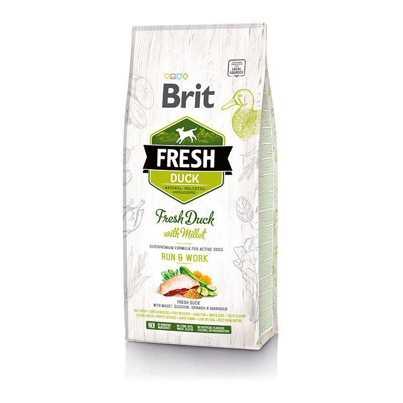 BRIT FRESH DUCK WITH MILLET ADULT RUN & WORK