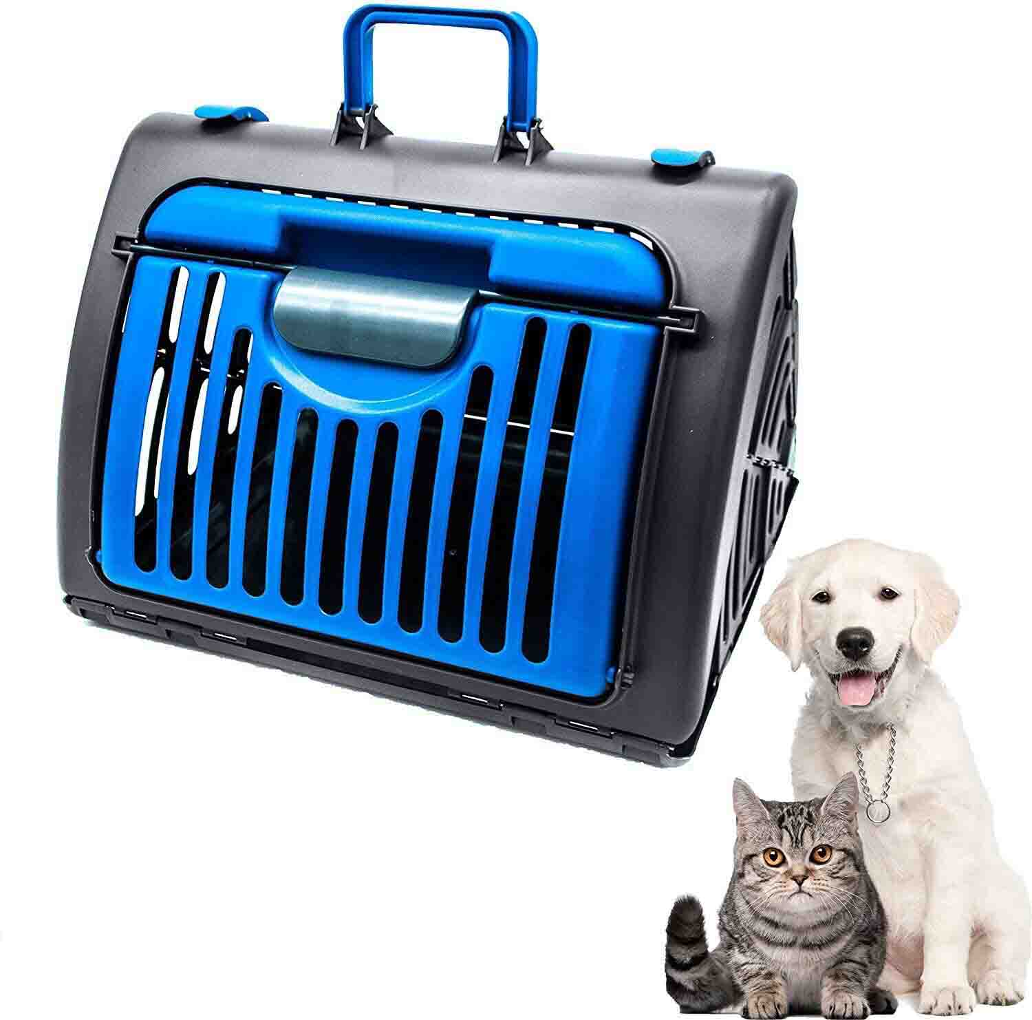 Caja Transportadora Gato Plegable Azul