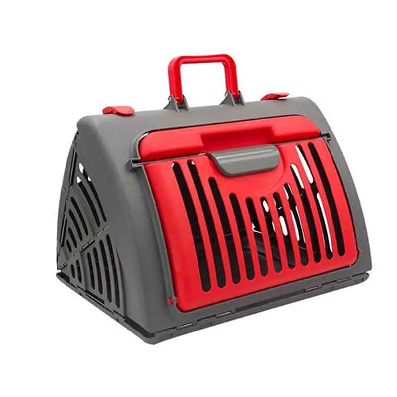 Caja de Transporte para Gatos Plegable Roja