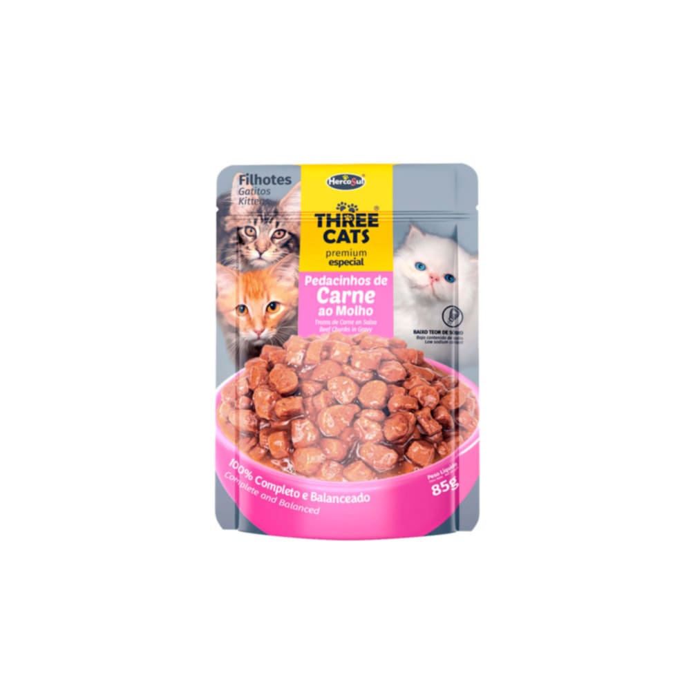 Three Cats Sachet Original sachet Gatitos Carne